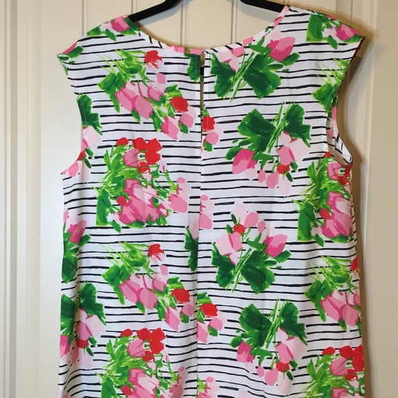 Merona Striped and Floral Print Sleeveless Shell - Picture 3 of 8